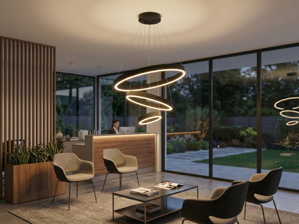 Hanglamp Zwart Trio Ring 60W LED CCT 3 Kleur