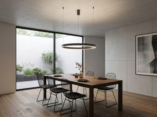 Hanglamp Zand Zwart 80cm 50W LED CCT 3 Kleur & 3 Stappen