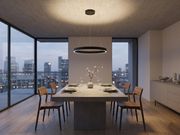 Hanglamp Zwart 60cm 40W LED CCT 3 Kleur & 3 Stappen Dimmen