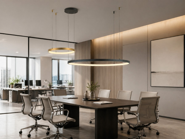 Hanglamp Zand Zwart en Goud 80cm&40cm Duo Ring 50W LED CCT 3