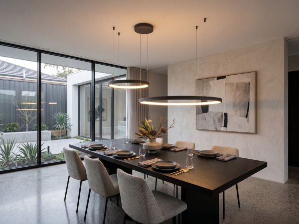 Hanglamp Zand Zwart 80cm&40cm Duo Ring 50W LED CCT 3 Kleur