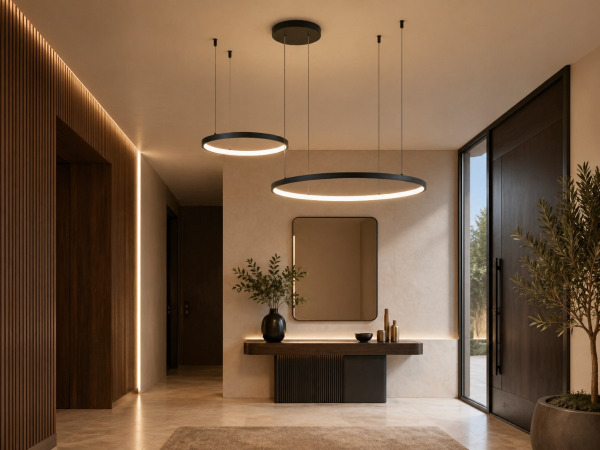Hanglamp Zand Zwart 80cm&40cm Duo Ring 50W LED CCT 3 Kleur