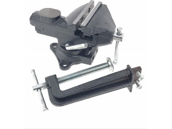 Hofftech Bankschroef - 2-in 1- 80 mm - 360 graden draaibaar