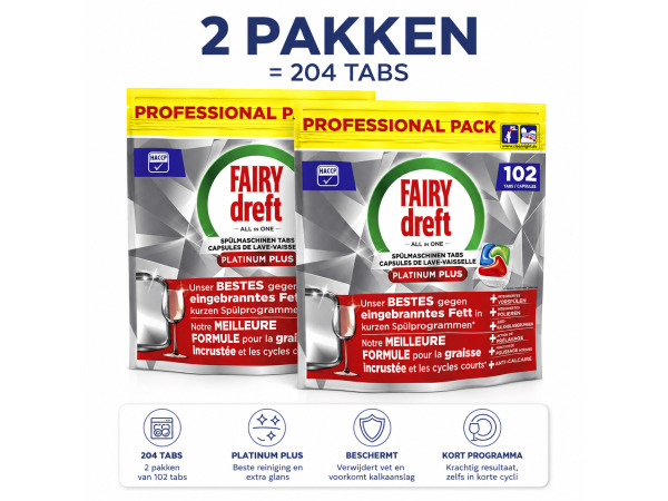 Dreft Platinum Plus All in One 204 capsules