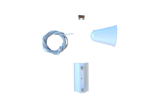 10x Ophang set voor 1 fase 2 draden railsystem zand wit