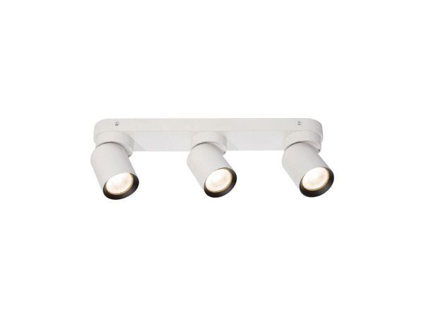2x GU10 Opbouwspot Armatuur triple cilinder zand wit en zwart