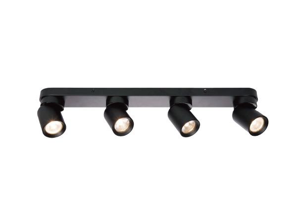 4x GU10 Opbouwspot Armatuur 4 cilinder zand zwart
