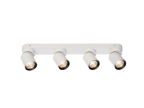4x GU10 Opbouwspot Armatuur 4 cilinder zand wit en zwart