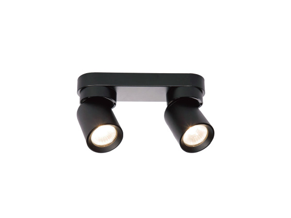 8x GU10 Opbouwspot Armatuur dubbel cilinder zand zwart