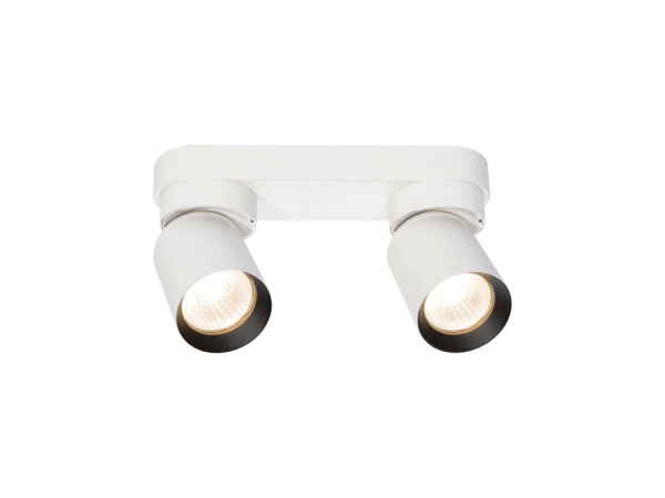 4x GU10 Opbouwspot Armatuur dubbel cilinder zand wit en zwart