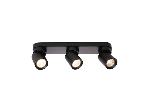 4x GU10 Opbouwspot Armatuur triple cilinder zand zwart