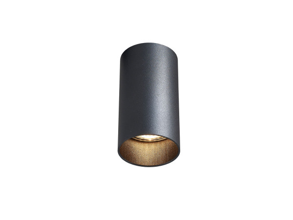 10x GU10 Opbouwspot Armatuur dun cilinder zand zwart