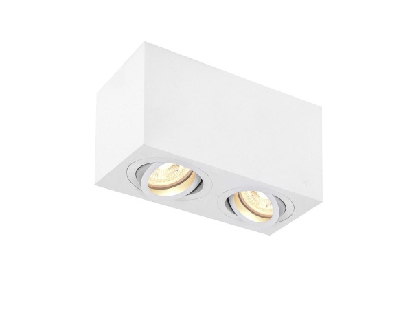 2x GU10 Opbouwspot Armatuur dual fittingen wit kantelbaar