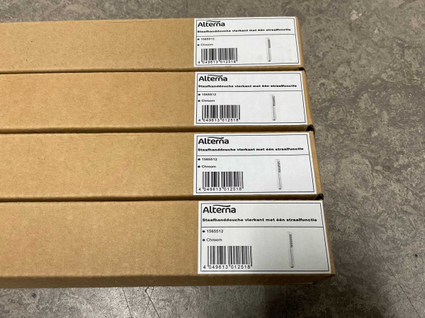 4x Alterna staafhanddouche vierkant chroom – foto 4 – kavel bij XL Auctions