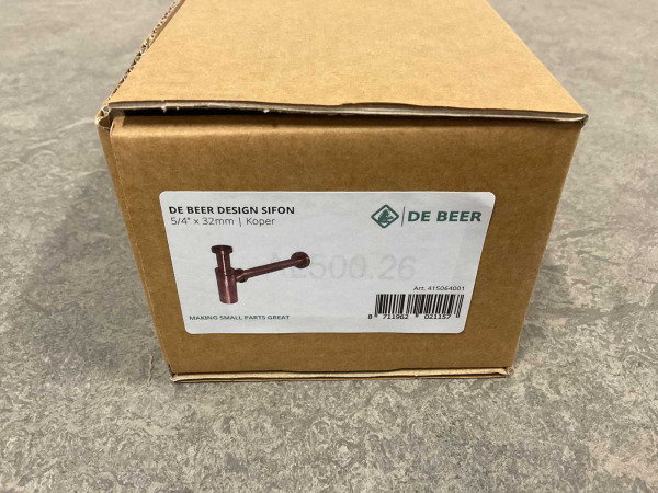 De Beer designsifon 5/4''x32mm met muurbuis koper – foto 3 – kavel bij XL Auctions