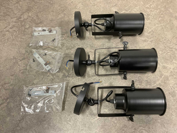 3x Beaux spotlamp E27 excl. lichtbron Montpellier zwart – foto 2 – kavel bij XL Auctions