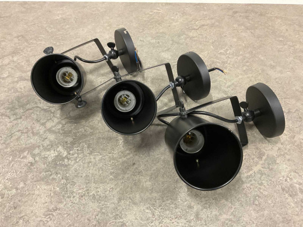 3x Beaux spotlamp E27 excl. lichtbron Montpellier zwart – foto 3 – kavel bij XL Auctions