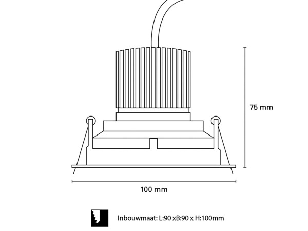 2x Base On led inbouwspot met trafo 90x90mm zwart – foto 7 – kavel bij XL Auctions