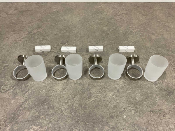 4x Novio glashouder met glas Riga geborsteld – foto 3 – kavel bij XL Auctions