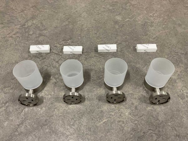 4x Novio glashouder met glas Riga geborsteld – foto 5 – kavel bij XL Auctions