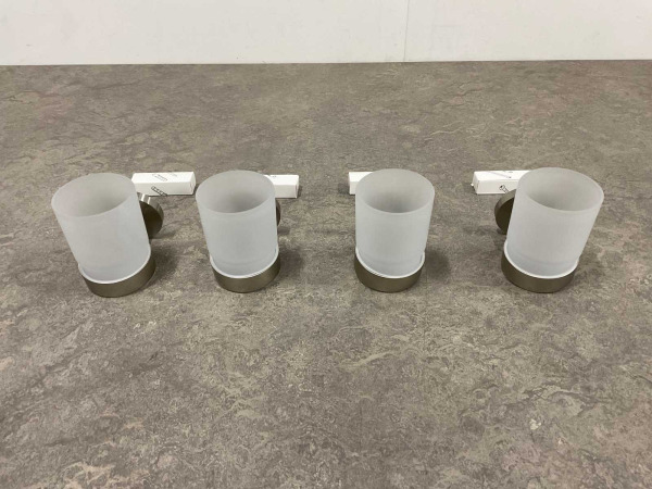 4x Novio glashouder met glas Riga geborsteld – foto 2 – kavel bij XL Auctions