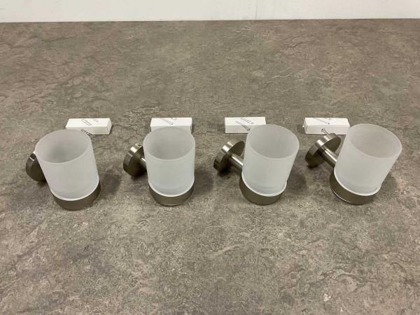 4x Novio glashouder met glas Riga geborsteld – foto 7 – kavel bij XL Auctions