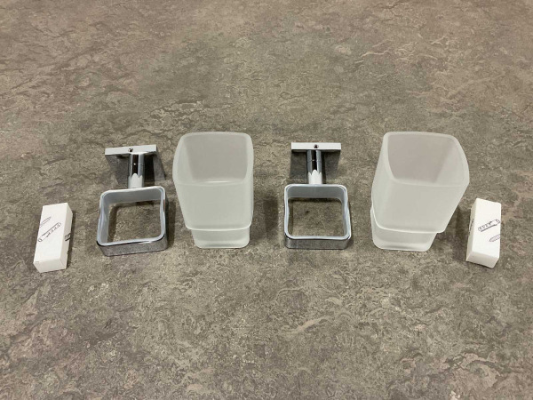 2x Alterna glashouder met glas Siena chroom – foto 3 – kavel bij XL Auctions