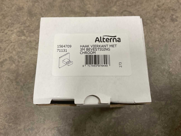 12x Alterna handdoekhaak vierkant schroefloos chroom – foto 5 – kavel bij XL Auctions