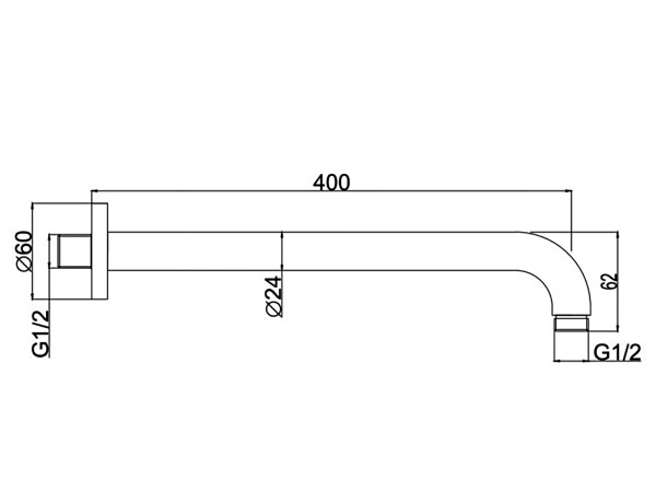 2x Beaux douchearm wand rond 40cm Port mat geborsteld – foto 4 – kavel bij XL Auctions