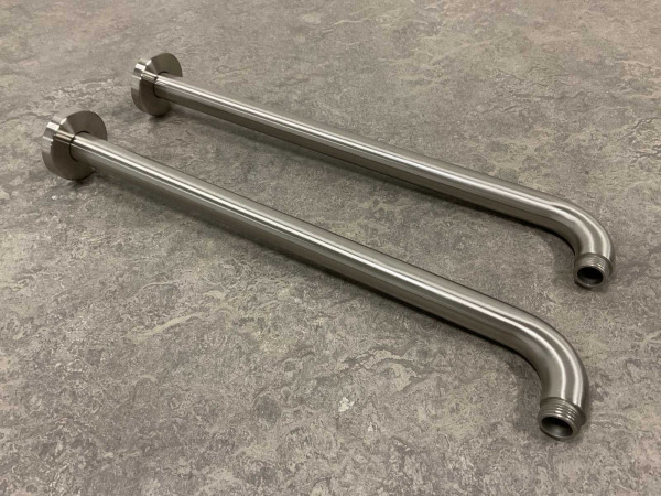 2x Beaux douchearm wand rond 40cm Port mat geborsteld – foto 5 – kavel bij XL Auctions