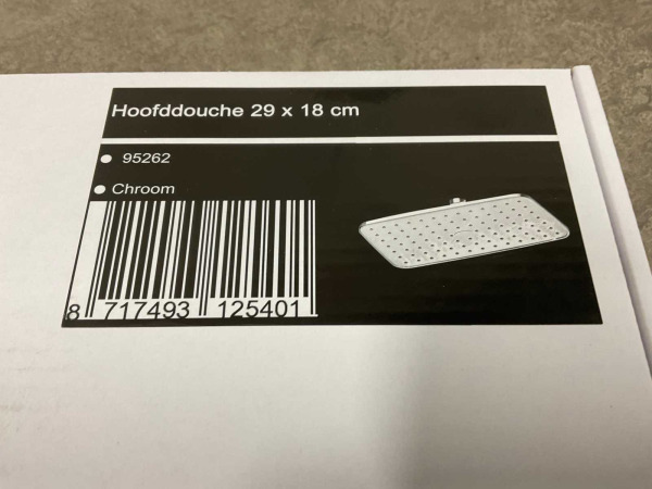 2x Beaux hoofddouche rechthoekig 29x18cm Port chroom – foto 4 – kavel bij XL Auctions