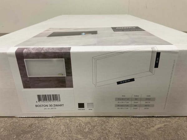 Alterna inbouwnis met flens 30x30x7cm Boston mat zwart – foto 5 – kavel bij XL Auctions
