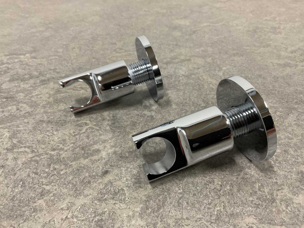2x Beaux slang aansluitknie met houder Port chroom – foto 3 – kavel bij XL Auctions