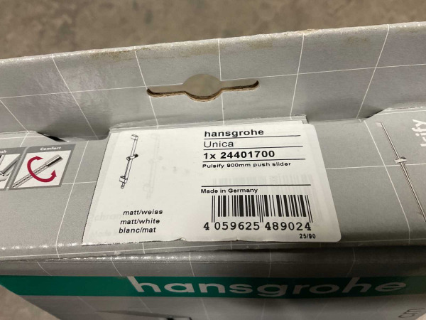 Hansgrohe douchestang 90cm m/doucheslang Unica mat wit – foto 8 – kavel bij XL Auctions