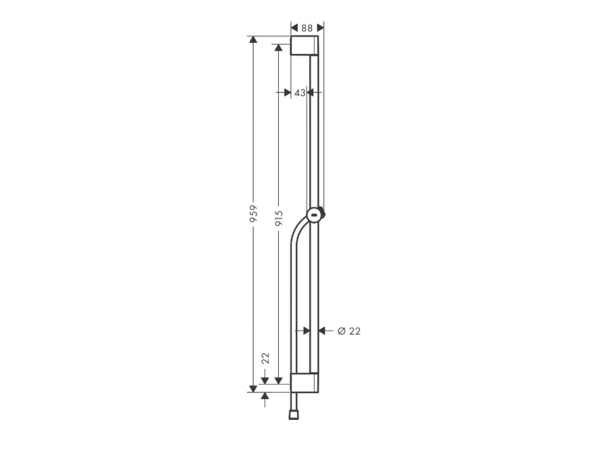 Hansgrohe douchestang 90cm m/doucheslang Unica mat wit – foto 10 – kavel bij XL Auctions