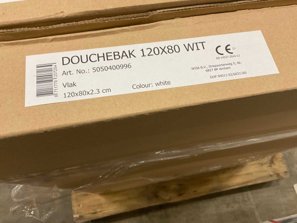 Beaux douchebak 120x80x3.5cm vlak Vienne wit – foto 6 – kavel bij XL Auctions