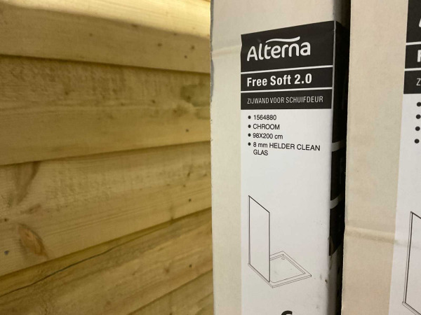 Alterna zijwand v/schuifdeur 100x200cm chroom-helder – foto 3 – kavel bij XL Auctions