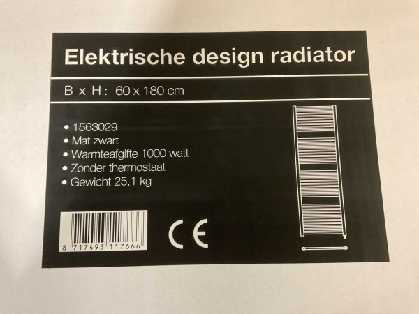 Lavigo elektrische radiator 60x180cm 1000W mat zwart – foto 6 – kavel bij XL Auctions