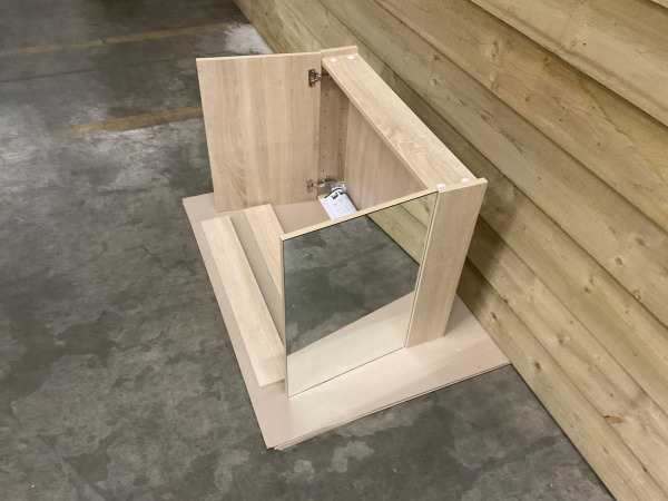 Spiegelkast Eiken Softclose 80x15x60,5cm – foto 4 – kavel bij XL Auctions
