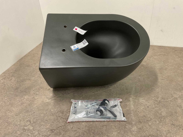 Hatria wandtoilet 53cm cycloneflush Futura mat zwart – foto 10 – kavel bij XL Auctions