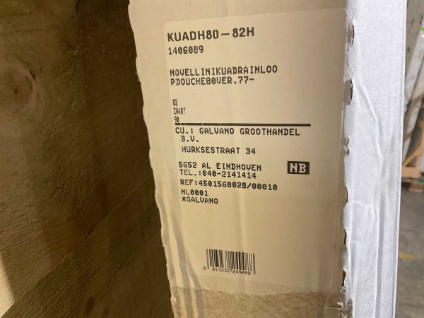 Novellini inloopdouche 77/80cm Kuadra stripes motief zwart – foto 4 – kavel bij XL Auctions
