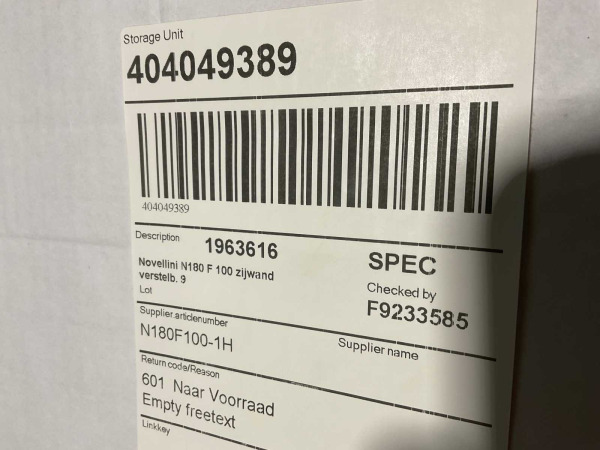 Novellini N180 F100 zijwand 97,5-99,5cm helder glas zwart – foto 3 – kavel bij XL Auctions