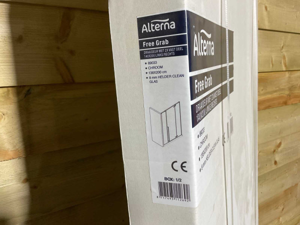 Alterna draaideur 2x vast paneel 140x200cm chroom-helder – foto 4 – kavel bij XL Auctions