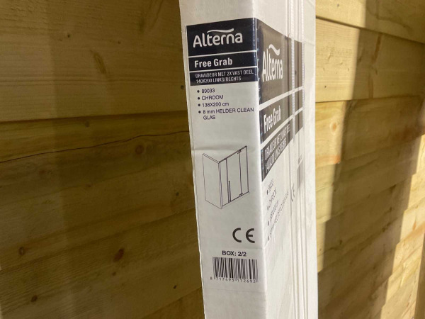 Alterna draaideur 2x vast paneel 140x200cm chroom-helder – foto 5 – kavel bij XL Auctions