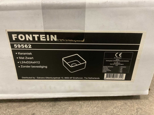 Beaux opzetfontein 24x24cm z/overloop Poitiers mat zwart – foto 4 – kavel bij XL Auctions