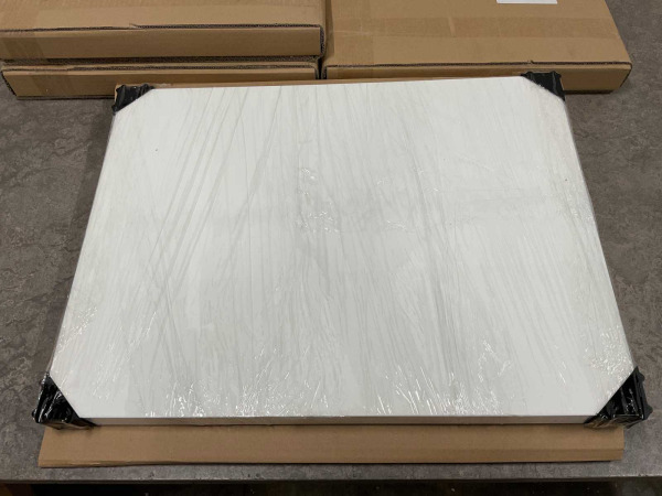4x Alterna wastafelblad 61x46cm Vito hoogglans wit – foto 2 – kavel bij XL Auctions
