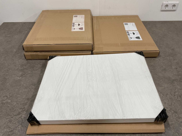 4x Alterna wastafelblad 61x46cm Vito hoogglans wit – foto 4 – kavel bij XL Auctions