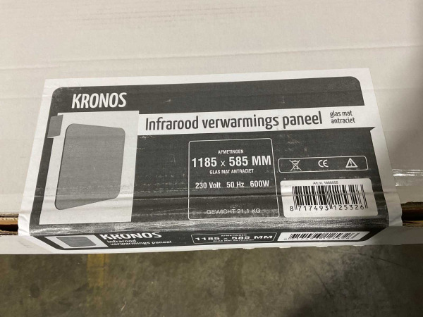 Saniselect infraroodpaneel 1185x585mm Kiara mat antraciet – foto 9 – kavel bij XL Auctions