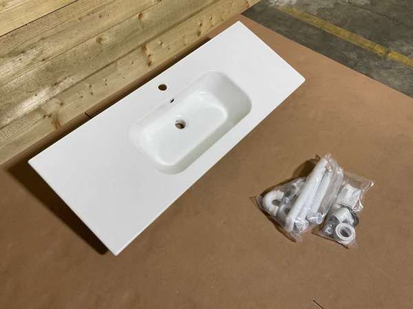 Qubo wastafel 1210x465x20mm Rocco mat wit – foto 8 – kavel bij XL Auctions