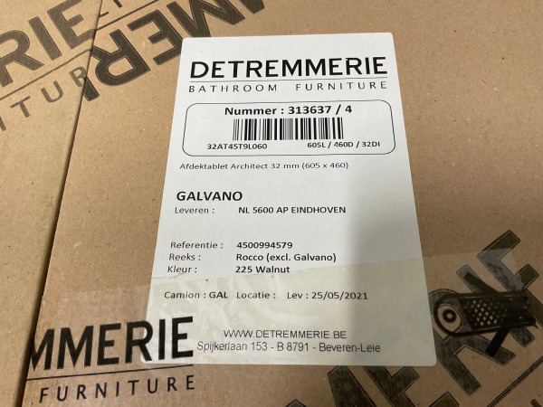 2x Detremmerie afdektablet 60x45x3,2cm Architect walnoot – foto 3 – kavel bij XL Auctions